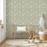 Forest Animals Sage by Advantage Whimsical Wallpaper- Brewster Home Fashions 4203-27547