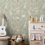 Forest Animals Sage by Advantage Whimsical Wallpaper- Brewster Home Fashions 4203-27547