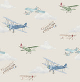Aeroplanes Beige Skies Wallpaper by Advantage