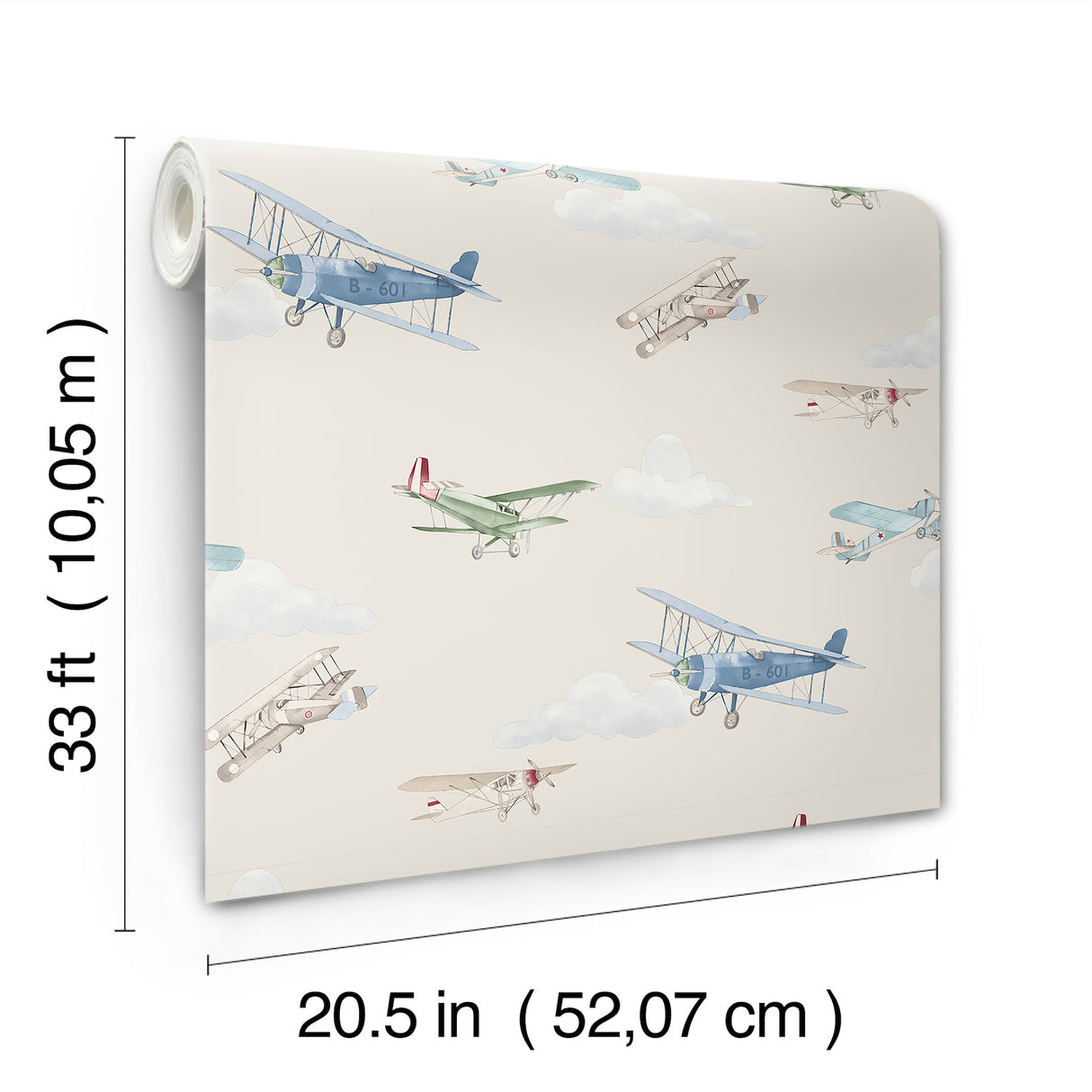 Aeroplanes Beige Skies by Advantage Transportation Wallpaper – Brewster 4203-27549