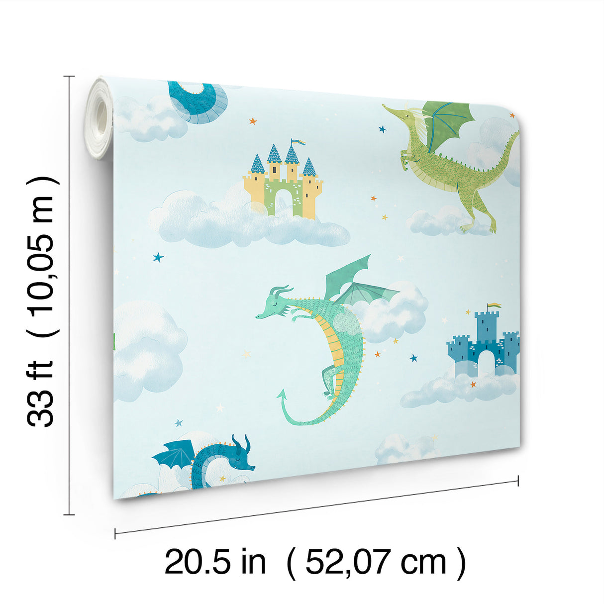 Magical Dragons Blue by Advantage Fantastical Wallpaper – Brewster Home Fashions 4203-27550