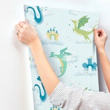 Magical Dragons Blue by Advantage Fantastical Wallpaper – Brewster Home Fashions 4203-27550