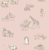 Advantage Safari Babies Pink animal wallpaper roll and pattern