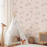 Safari Babies Pink by Advantage Animal Wallpaper – Brewster Home Fashions 4203-27552