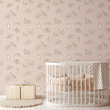 Safari Babies Pink by Advantage Animal Wallpaper – Brewster Home Fashions 4203-27552