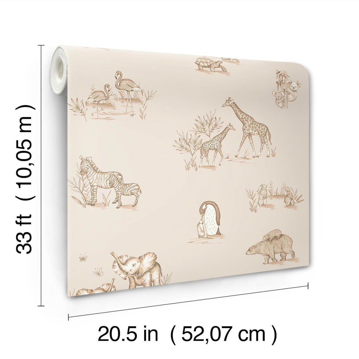 Safari Babies Beige by Advantage Animal Wallpaper – Brewster Home Fashions 4203-27553