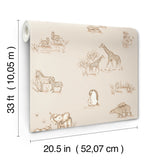 Safari Babies Beige by Advantage Animal Wallpaper – Brewster Home Fashions 4203-27553