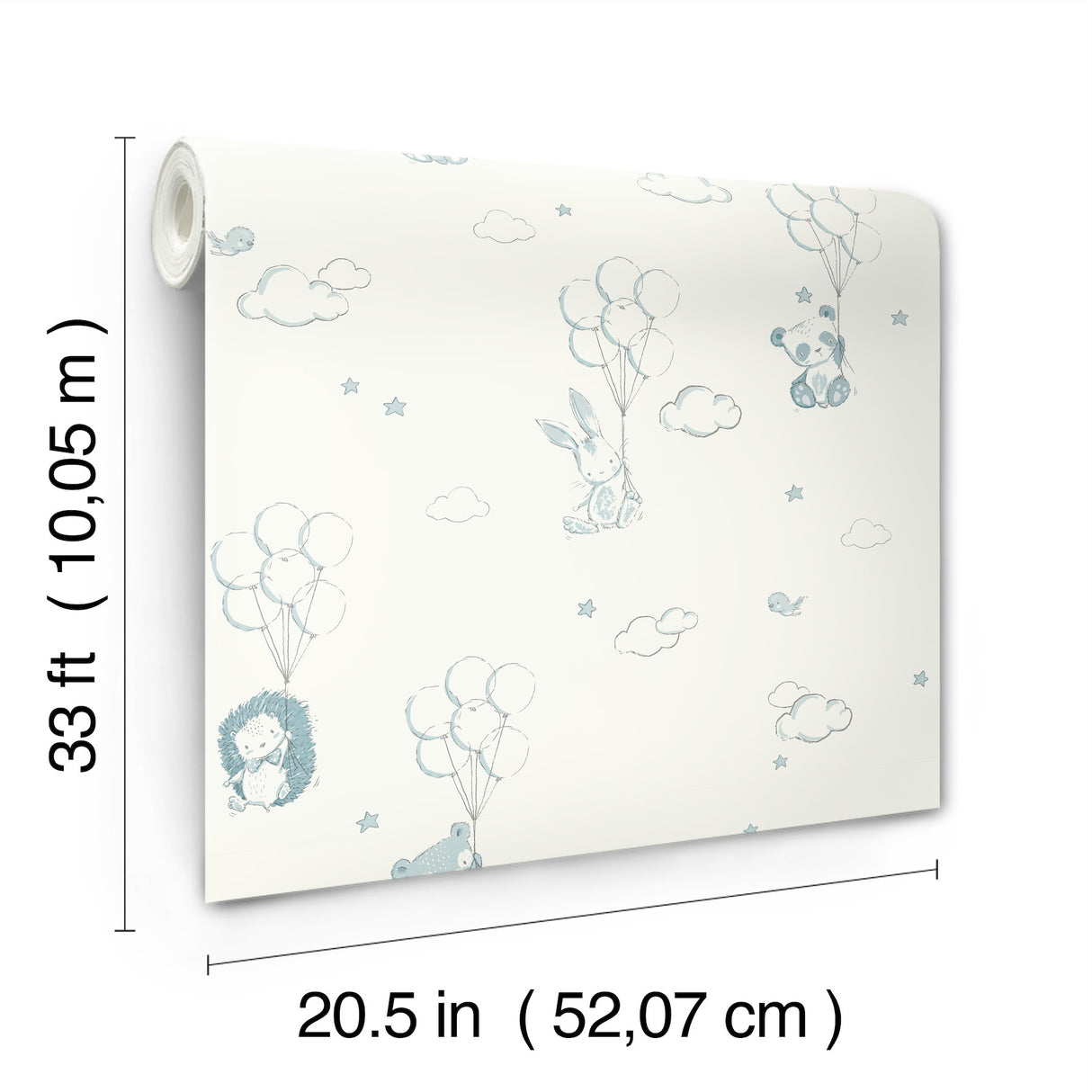 Floating Balloons Light Blue by Advantage Animal Wallpaper – Brewster Home Fashions 4203-27554
