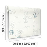 Floating Balloons Light Blue by Advantage Animal Wallpaper – Brewster Home Fashions 4203-27554