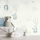 Floating Balloons Light Blue by Advantage Animal Wallpaper – Brewster Home Fashions 4203-27554