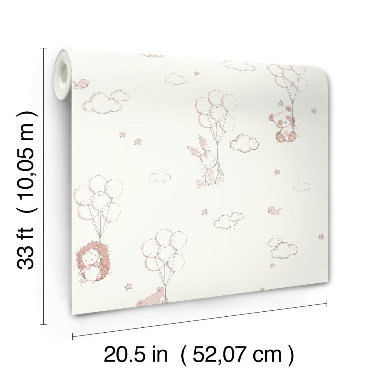 Floating Balloons Pink by Advantage Animal Wallpaper – Brewster Home Fashions 4203-27555