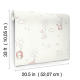 Floating Balloons Pink by Advantage Animal Wallpaper – Brewster Home Fashions 4203-27555