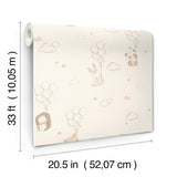 Floating Balloons Light Brown by Advantage Animal Wallpaper – Brewster Home Fashions 4203-27556