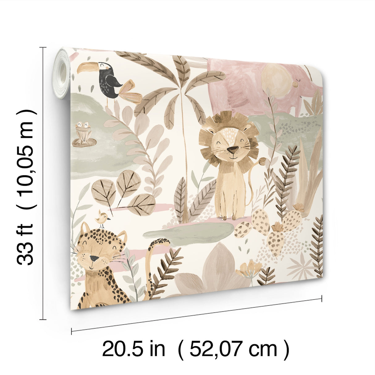 In The Jungle Pink by Advantage Animal Friends Wallpaper – Brewster 4203-27557