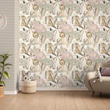 In The Jungle Pink by Advantage Animal Friends Wallpaper – Brewster 4203-27557