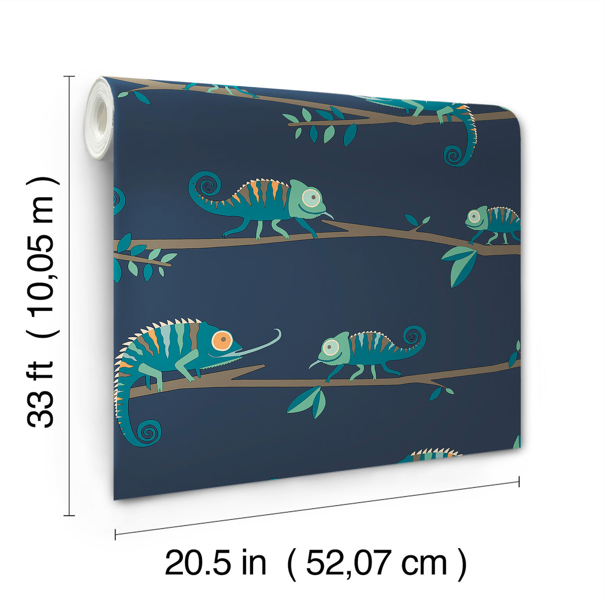 Chameleon Family Navy by Advantage Canopy Stroll Wallpaper – Brewster Home Fashions 4203-27560