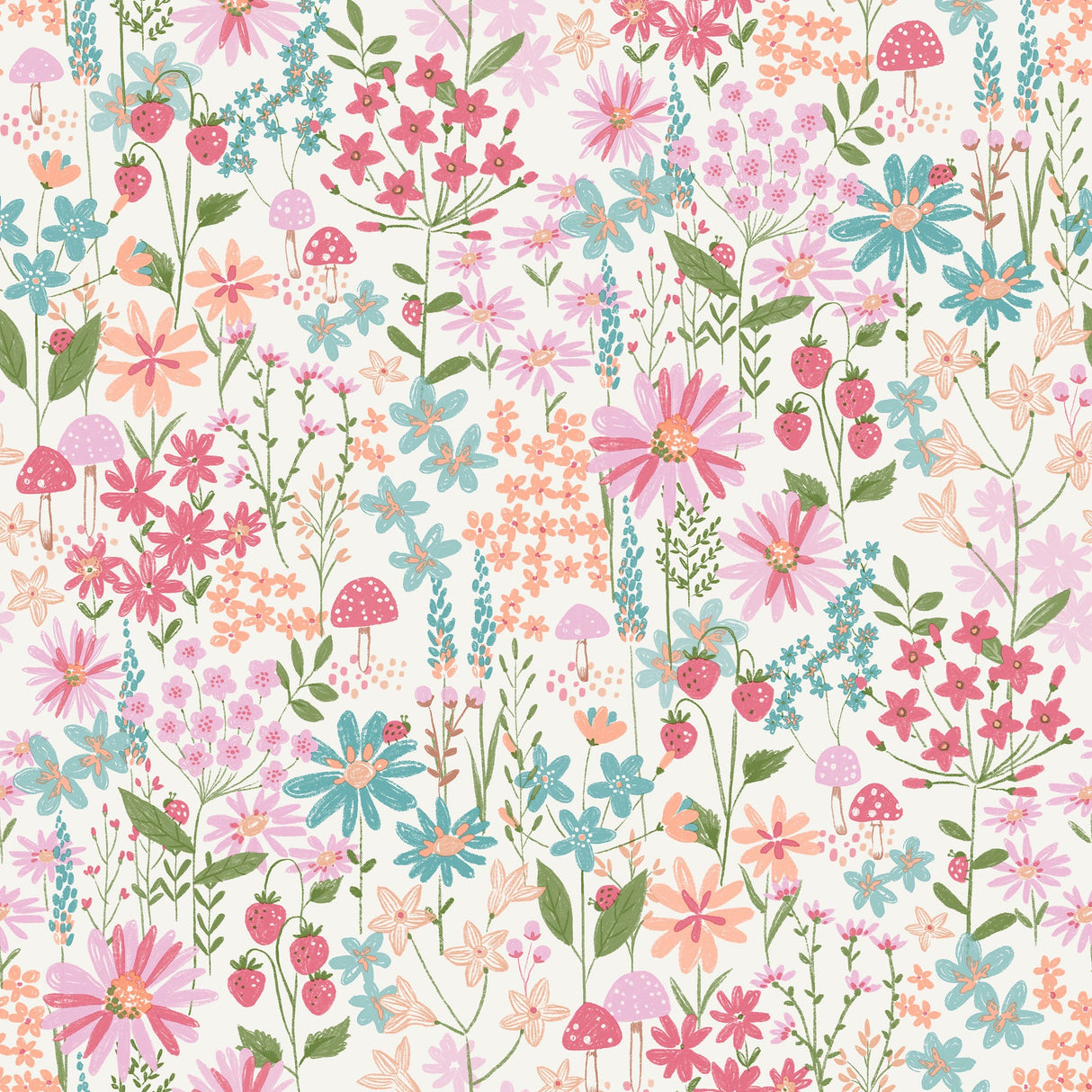 Advantage Flower Garden Pink Blossoms non woven wallpaper roll, 20.5 in x 33 ft