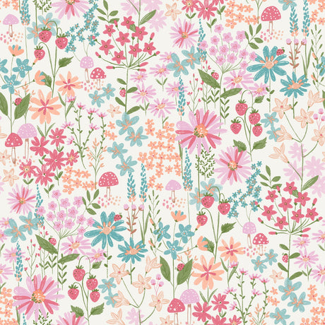 Advantage Flower Garden Pink Blossoms non woven wallpaper roll, 20.5 in x 33 ft