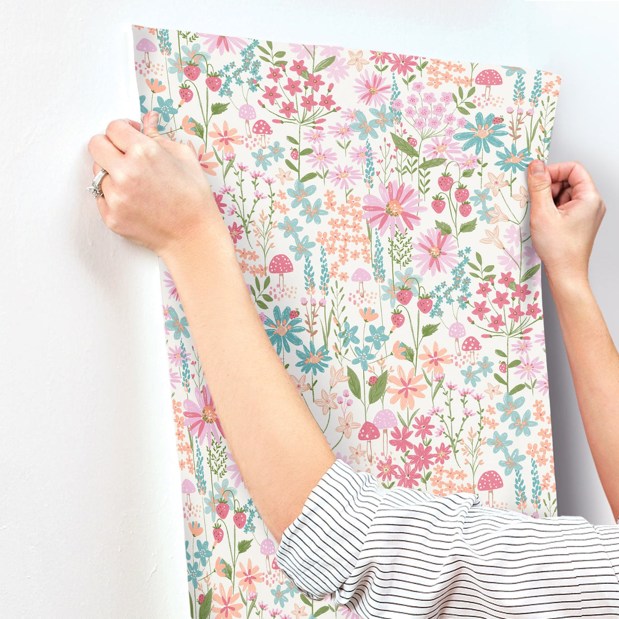 Flower Garden Pink Blossoms by Advantage Botanical Wallpaper – Brewster Home Fashions 4203-27561