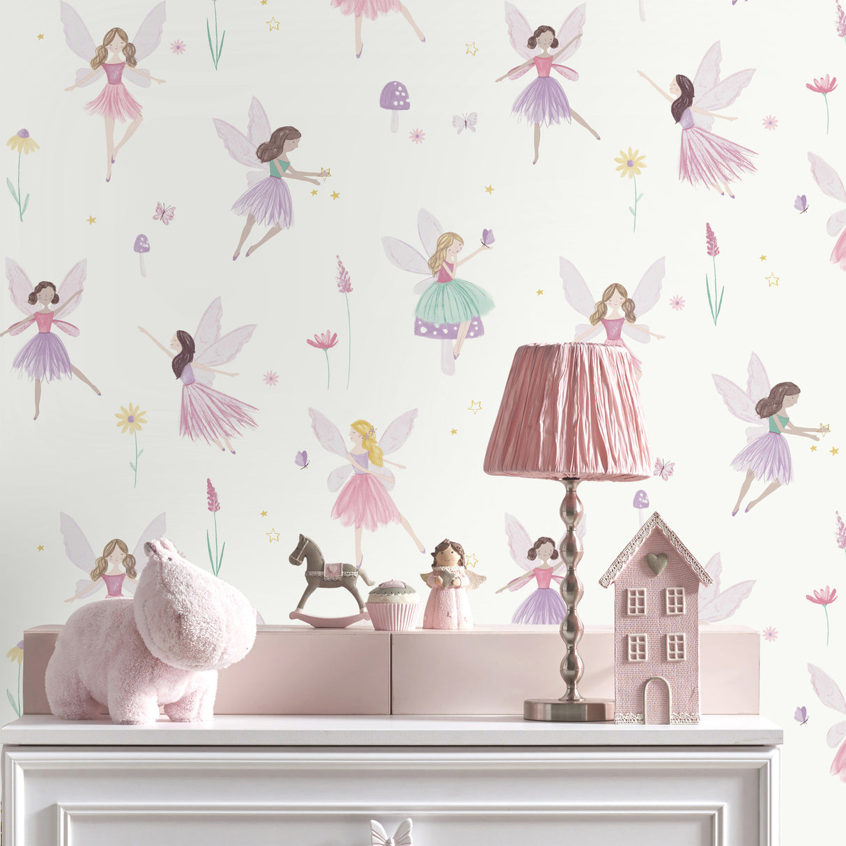 Fairy Friends Pink by Advantage Enchanting Wallpaper – Brewster Home Fashions 4203-27563