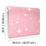 Twinkle Pink by Advantage Starry Skies Wallpaper – Brewster Home Fashions 4203-27566