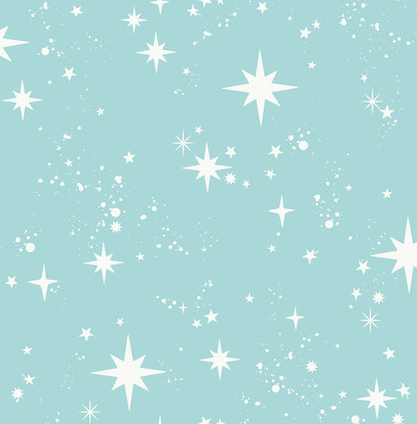 Twinkle Light Blue Starry Skies Wallpaper by Advantage for Brewster Home Fashions