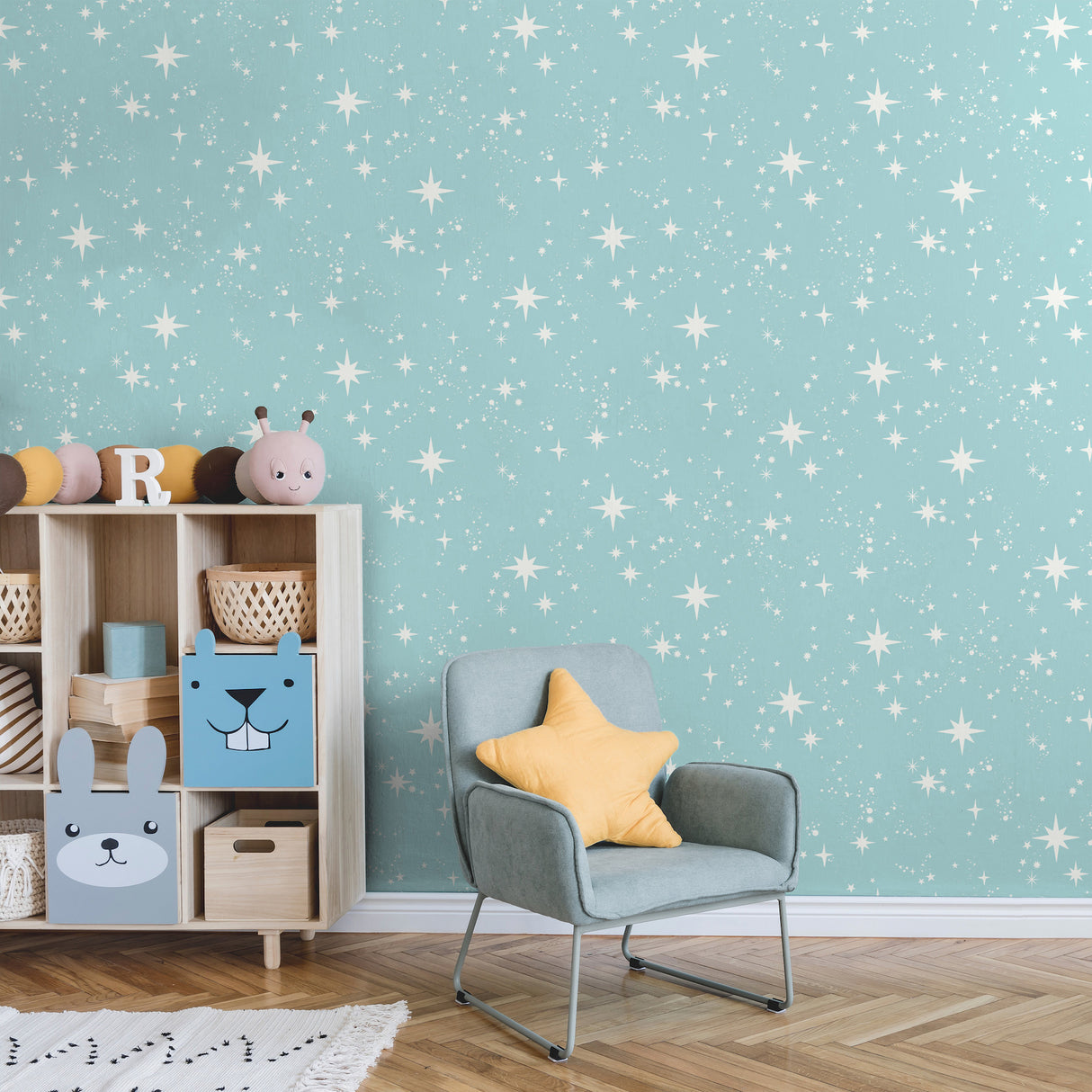 Twinkle Light Blue by Advantage Starry Skies Wallpaper – Brewster 4203-27567