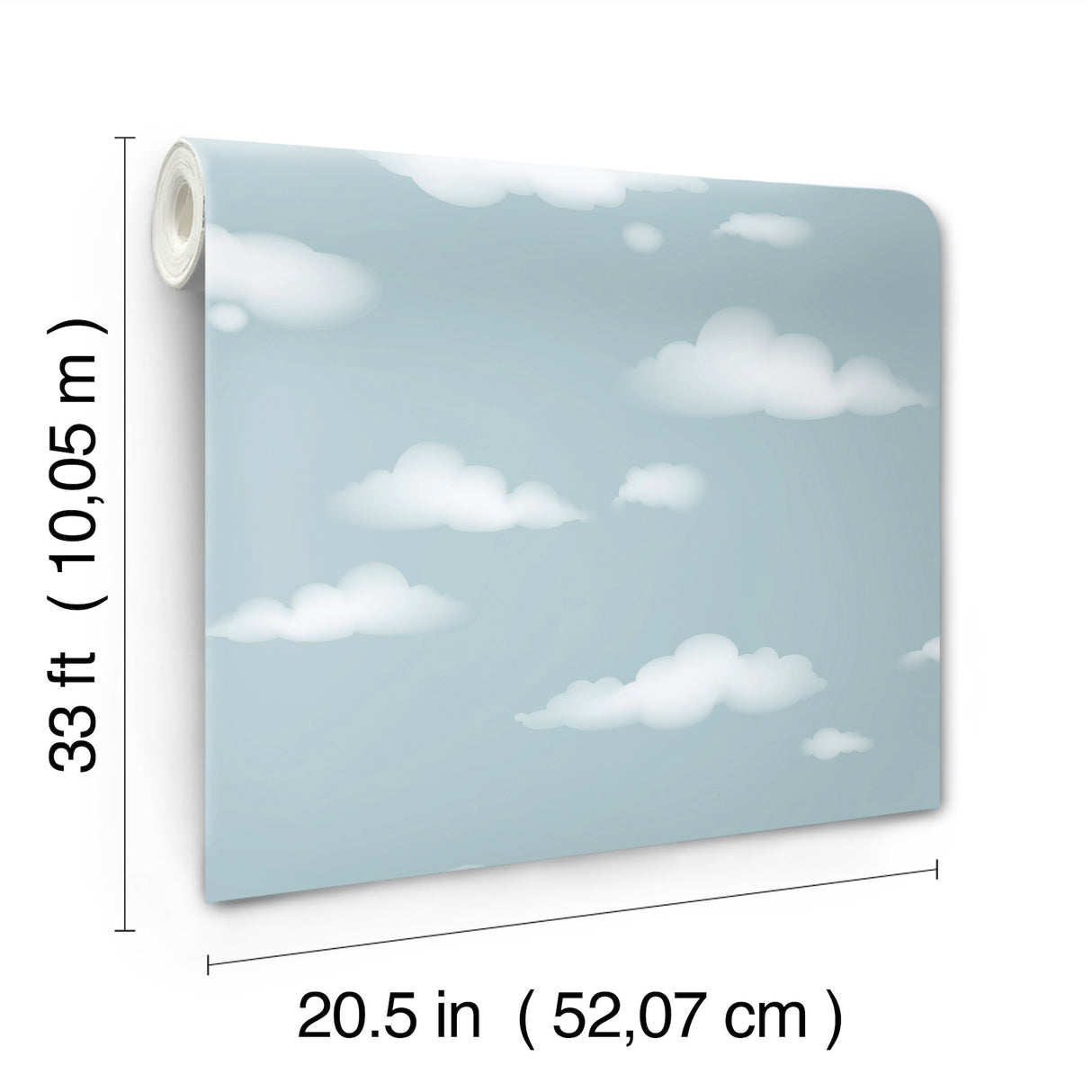 Cloudy Sky Blue by Advantage Scenic Wallpaper – Brewster Home Fashions 4203-27568