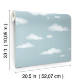 Cloudy Sky Blue by Advantage Scenic Wallpaper – Brewster Home Fashions 4203-27568