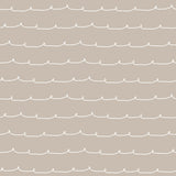 Advantage Wiggle Line Taupe Stripe Wallpaper roll and pattern in taupe with white wavy lines