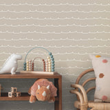 Wiggle Line Taupe by Advantage Stripe Wallpaper – Brewster 4203-27569