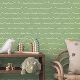 Wiggle Line Green by Advantage Stripe Wallpaper- Brewster Home Fashions 4203-27571
