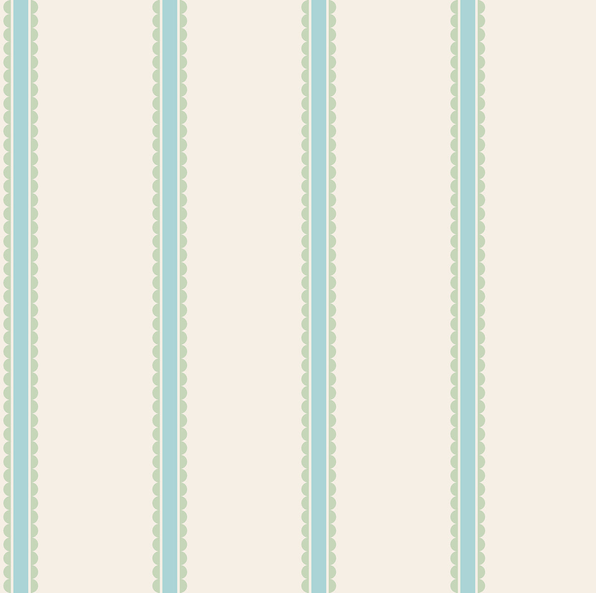 Bobbin Stripe Aqua Scalloped Wallpaper by Advantage – SKU 4203-27573