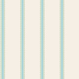Bobbin Stripe Aqua Scalloped Wallpaper by Advantage – SKU 4203-27573