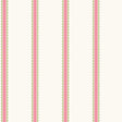 Bobbin Stripe Fuchsia scalloped striped wallpaper roll and pattern