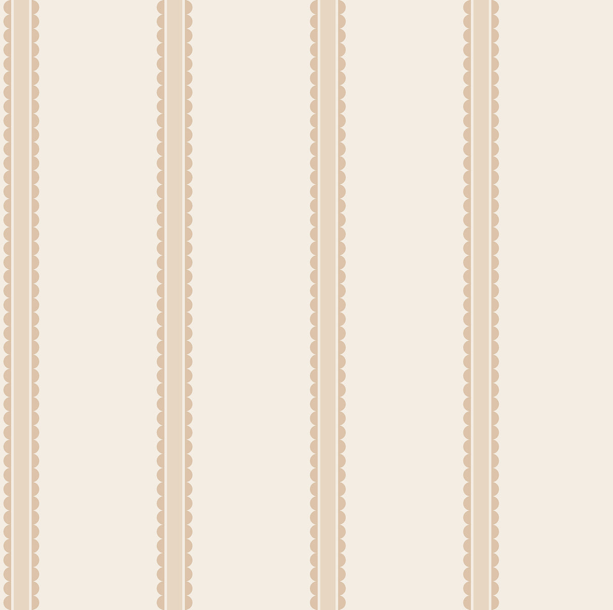 Bobbin Stripe Light Brown Scalloped Wallpaper by Advantage – Brewster Home Fashions 4203-27575