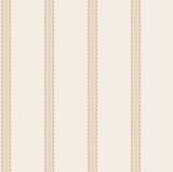 Bobbin Stripe Light Brown Scalloped Wallpaper by Advantage – Brewster Home Fashions 4203-27575