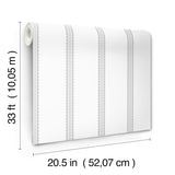 Bobbin Stripe Grey by Advantage Scalloped Stripe Wallpaper- Brewster Home Fashions 4203-27577