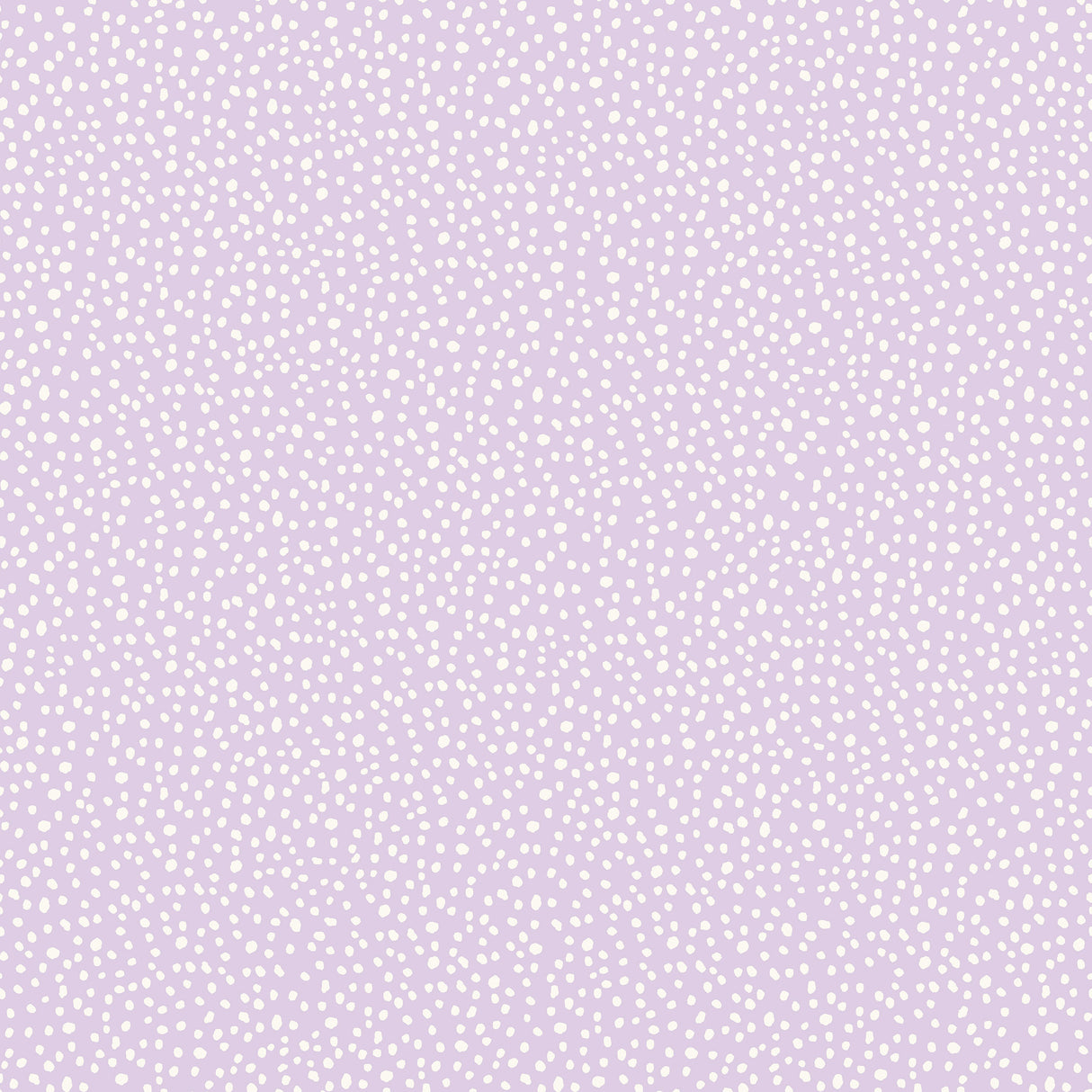 Close-up of Dotty Lavender Petite Polka Dot Wallpaper showing white petite dots on a lilac background