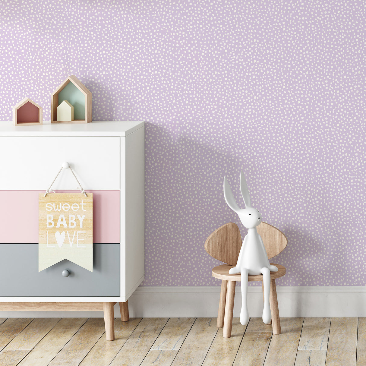 Dotty Lavender by Advantage Petite Polka Dot Wallpaper – Brewster Home Fashions 4203-27579