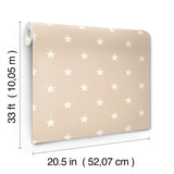 Starry Motif Light Brown by Advantage Geometric Wallpaper – Brewster Home Fashions 4203-27581