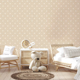 Starry Motif Light Brown by Advantage Geometric Wallpaper – Brewster Home Fashions 4203-27581