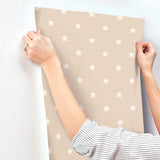 Starry Motif Light Brown by Advantage Geometric Wallpaper – Brewster Home Fashions 4203-27581