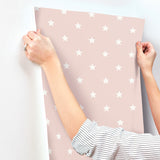 Starry Motif Pink by Advantage Geometric Wallpaper- Brewster Home Fashions 4203-27582