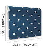 Starry Motif Dark Blue by Advantage Geometric Wallpaper – Brewster Home Fashions 4203-27584