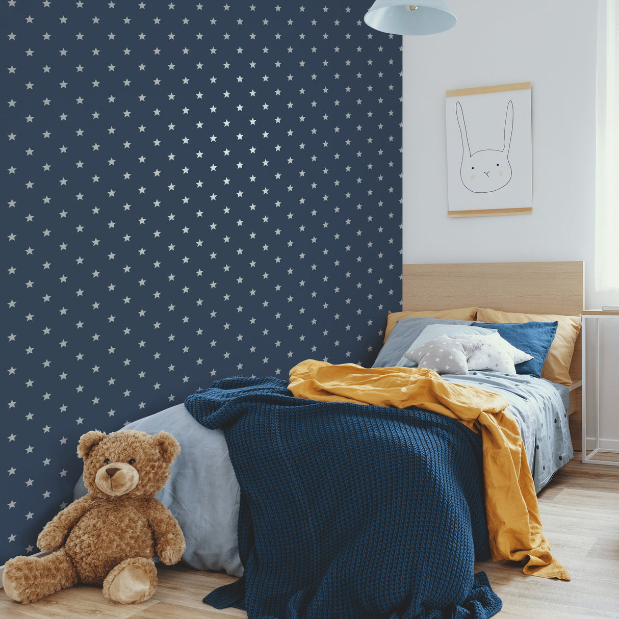 Starry Motif Dark Blue by Advantage Geometric Wallpaper – Brewster Home Fashions 4203-27584