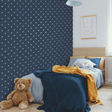 Starry Motif Dark Blue by Advantage Geometric Wallpaper – Brewster Home Fashions 4203-27584