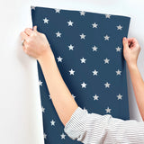 Starry Motif Dark Blue by Advantage Geometric Wallpaper – Brewster Home Fashions 4203-27584