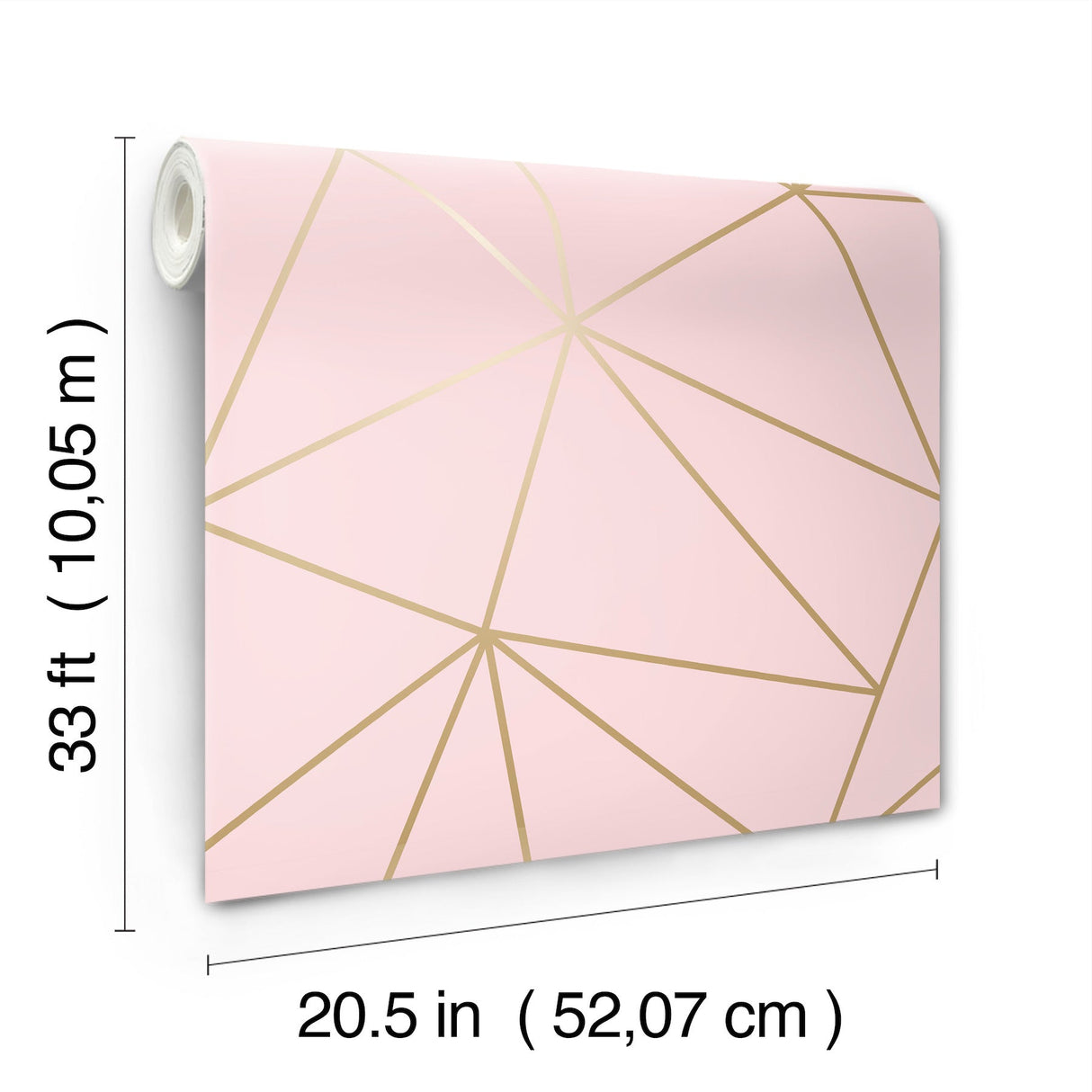 Metallic Geo Pink by Advantage Triangles Wallpaper – Brewster Home Fashions 4203-27585