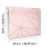 Metallic Geo Pink by Advantage Triangles Wallpaper – Brewster Home Fashions 4203-27585